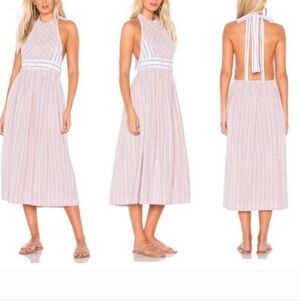 Free People Multicolor Pretty In Pink Blue Plaid Maxi Dress Small